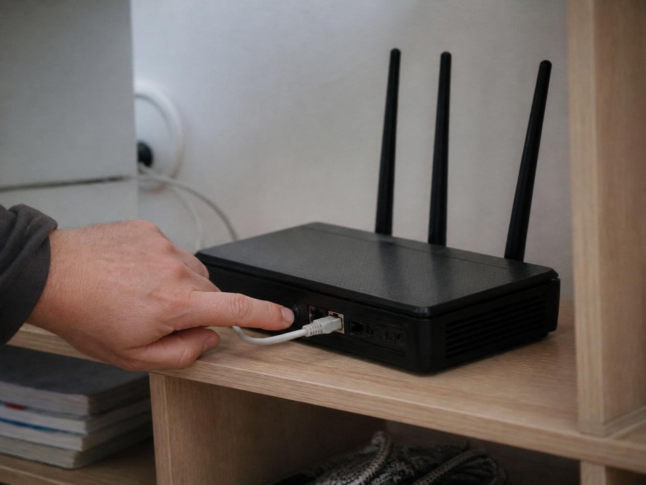 Tekniker opsætter router og internetforbindelse i bolig