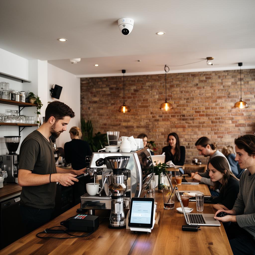 Netværk og WiFi i café og butik