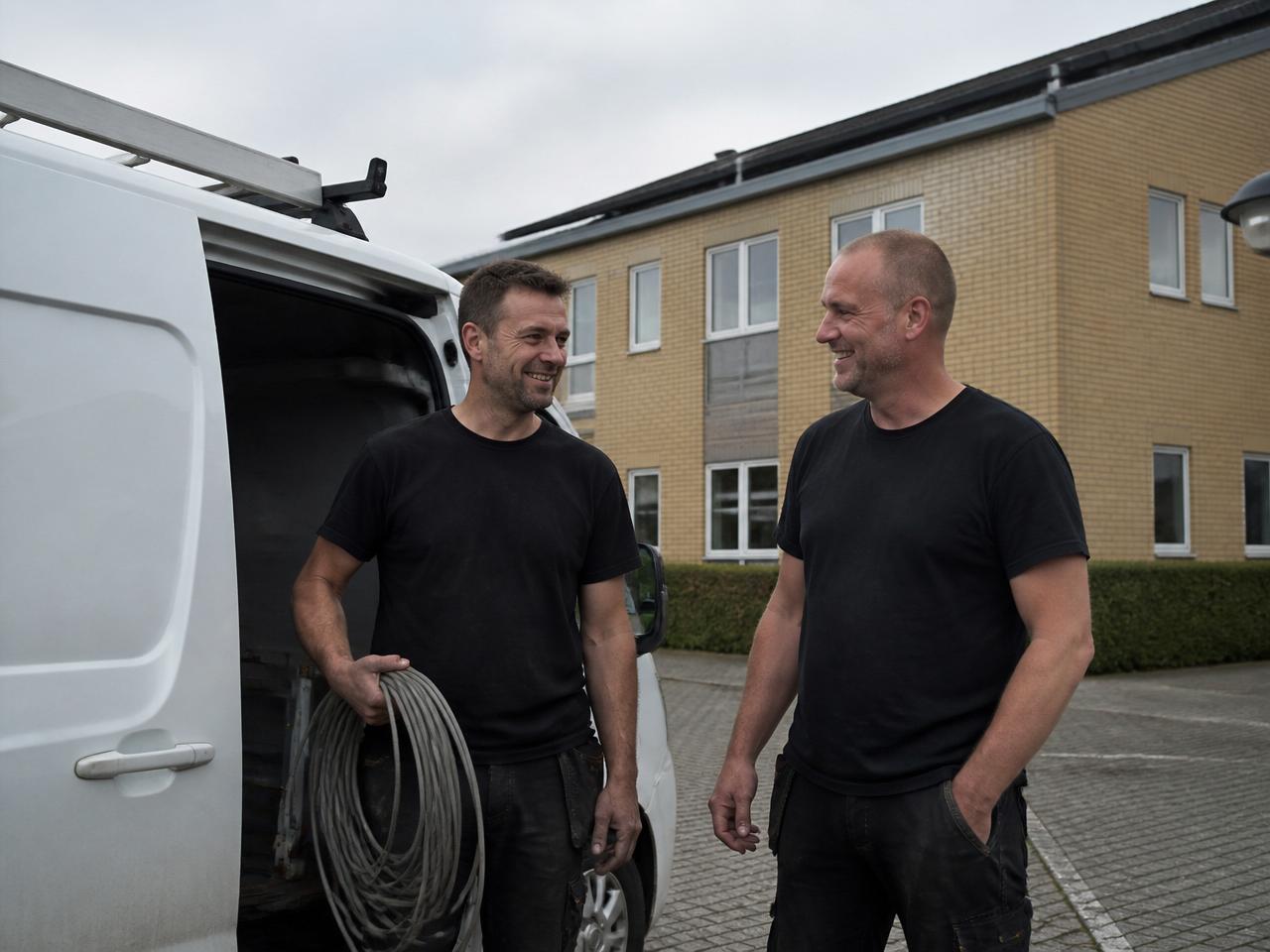 Toft Tekniks teknikere klar til at rykke ud